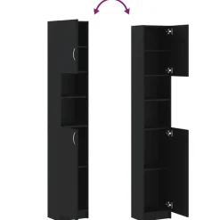 vidaXL - Badkamermeubel - Zwart - Bewerkt hout New