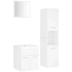 vidaXL - Badkamermeubelset - Wit - Bewerkt hout - 41 x 38.5 x 46 cm Outlet