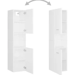 vidaXL - Badkamermeubelset - Wit - Bewerkt hout - 41 x 38.5 x 46 cm Outlet