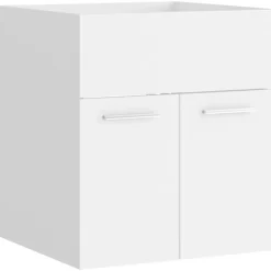 vidaXL - Badkamermeubelset - Wit - Bewerkt hout - 41 x 38.5 x 46 cm Outlet