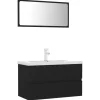 vidaXL - Badkamermeubelset - Zwart - Bewerkt hout - 80 x 38.5 x 45 cm Discount