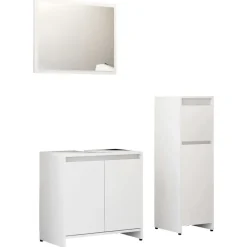 vidaXL - Badkamermeubelset - Wit - Bewerkt hout Best