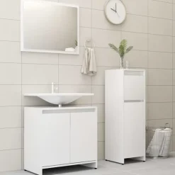 vidaXL - Badkamermeubelset - Wit - Bewerkt hout Best