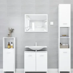 vidaXL - Badkamermeubelset - Wit - Bewerkt hout Hot