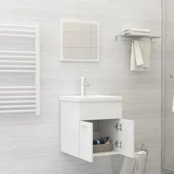 vidaXL - Badkamermeubelset - Wit - Bewerkt hout Outlet