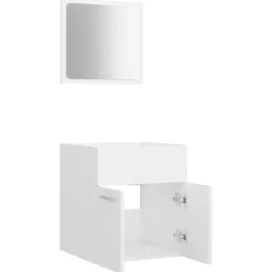 vidaXL - Badkamermeubelset - Wit - Bewerkt hout Outlet