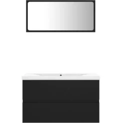 vidaXL - Badkamermeubelset - Zwart - Bewerkt hout - 80 x 38.5 x 45 cm Best