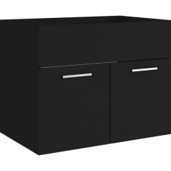 vidaXL - Badkamermeubelset - Zwart - Bewerkt hout - 60 x 38.5 x 46 cm