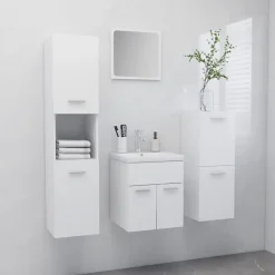 vidaXL - Badkamermeubelset - Wit - Bewerkt hout - 41 x 38.5 x 46 cm Outlet