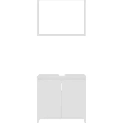 vidaXL - Badkamermeubelset - Wit - Bewerkt hout New