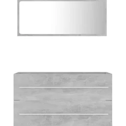 vidaXL - Badkamermeubelset - Grijs - Bewerkt hout Clearance