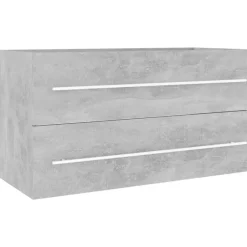 vidaXL - Badkamermeubelset - Grijs - Bewerkt hout Clearance