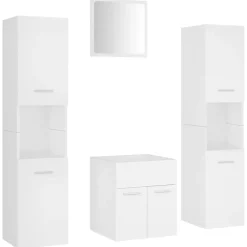 vidaXL - Badkamermeubelset - Wit - Bewerkt hout - 41 x 38.5 x 46 cm Online