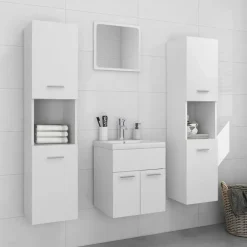 vidaXL - Badkamermeubelset - Wit - Bewerkt hout - 41 x 38.5 x 46 cm Online