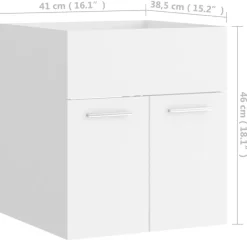 vidaXL - Badkamermeubelset - Wit - Bewerkt hout - 41 x 38.5 x 46 cm Online