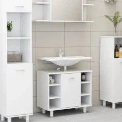 vidaXL - Badkamermeubelset - Wit - Bewerkt hout New