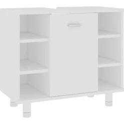 vidaXL - Badkamermeubelset - Wit - Bewerkt hout New