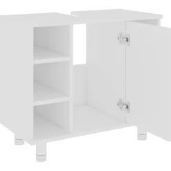 vidaXL - Badkamermeubelset - Wit - Bewerkt hout New