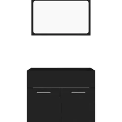 vidaXL - Badkamermeubelset - Zwart - Bewerkt hout New