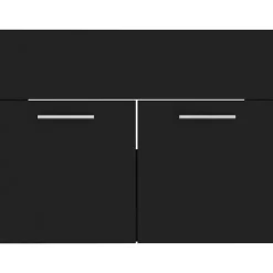 vidaXL - Badkamermeubelset - Zwart - Bewerkt hout New