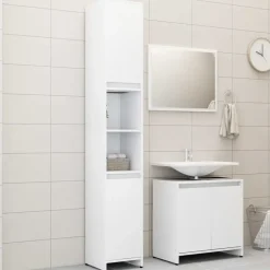 vidaXL - Badkamermeubelset - Wit - Bewerkt hout Discount