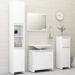 vidaXL - Badkamermeubelset - Wit - Bewerkt hout Discount