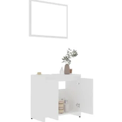 vidaXL - Badkamermeubelset - Wit - Bewerkt hout Discount