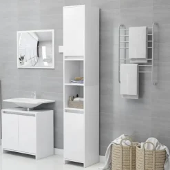 vidaXL - Badkamermeubelset - Wit - Bewerkt hout Discount