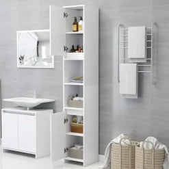 vidaXL - Badkamermeubelset - Wit - Bewerkt hout Discount