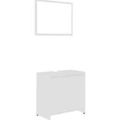 vidaXL - Badkamermeubelset - Wit - Bewerkt hout Discount