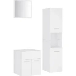 vidaXL - Badkamermeubelset - Wit - Bewerkt hout - 41 x 38.5 x 46 cm Hot