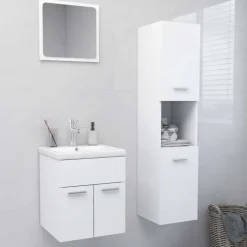 vidaXL - Badkamermeubelset - Wit - Bewerkt hout - 41 x 38.5 x 46 cm Hot