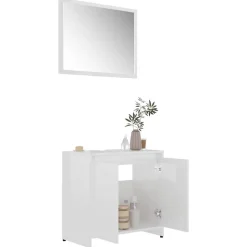 vidaXL - Badkamermeubelset - Wit - Bewerkt hout Online