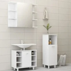 vidaXL - Badkamermeubelset - Wit - Bewerkt hout Discount