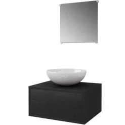 vidaXL - Badkamermeubelset - Zwart - Bewerkt hout Hot