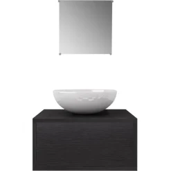 vidaXL - Badkamermeubelset - Zwart - Bewerkt hout Hot