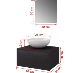 vidaXL - Badkamermeubelset - Zwart - Bewerkt hout Hot