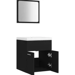 vidaXL - Badkamermeubelset - Zwart - Bewerkt hout - 41 x 38.5 x 46 cm Outlet