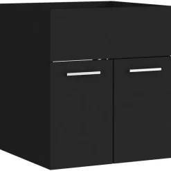 vidaXL - Badkamermeubelset - Zwart - Bewerkt hout - 41 x 38.5 x 46 cm Outlet