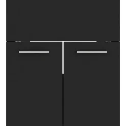 vidaXL - Badkamermeubelset - Zwart - Bewerkt hout - 41 x 38.5 x 46 cm Outlet