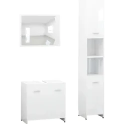 vidaXL - Badkamermeubelset - Wit - Bewerkt hout New