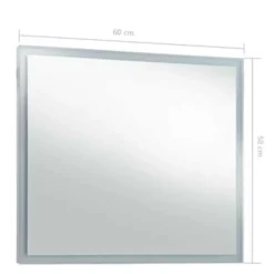 vidaXL - Badkamerspiegel - Zilver - Glas - 60 x 50 cm