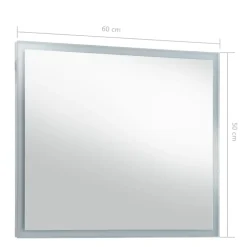 vidaXL - Badkamerspiegel - Zilver - Glas - 60 x 50 cm