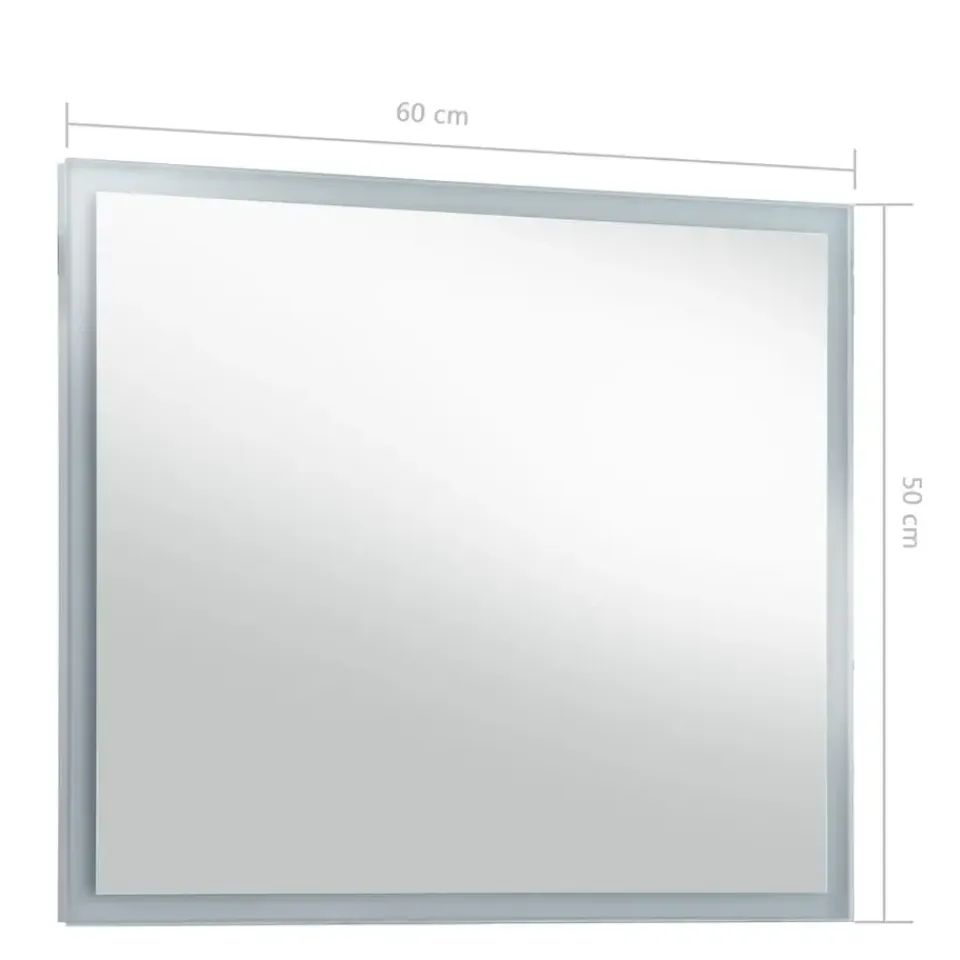 vidaXL - Badkamerspiegel - Zilver - Glas - 60 x 50 cm