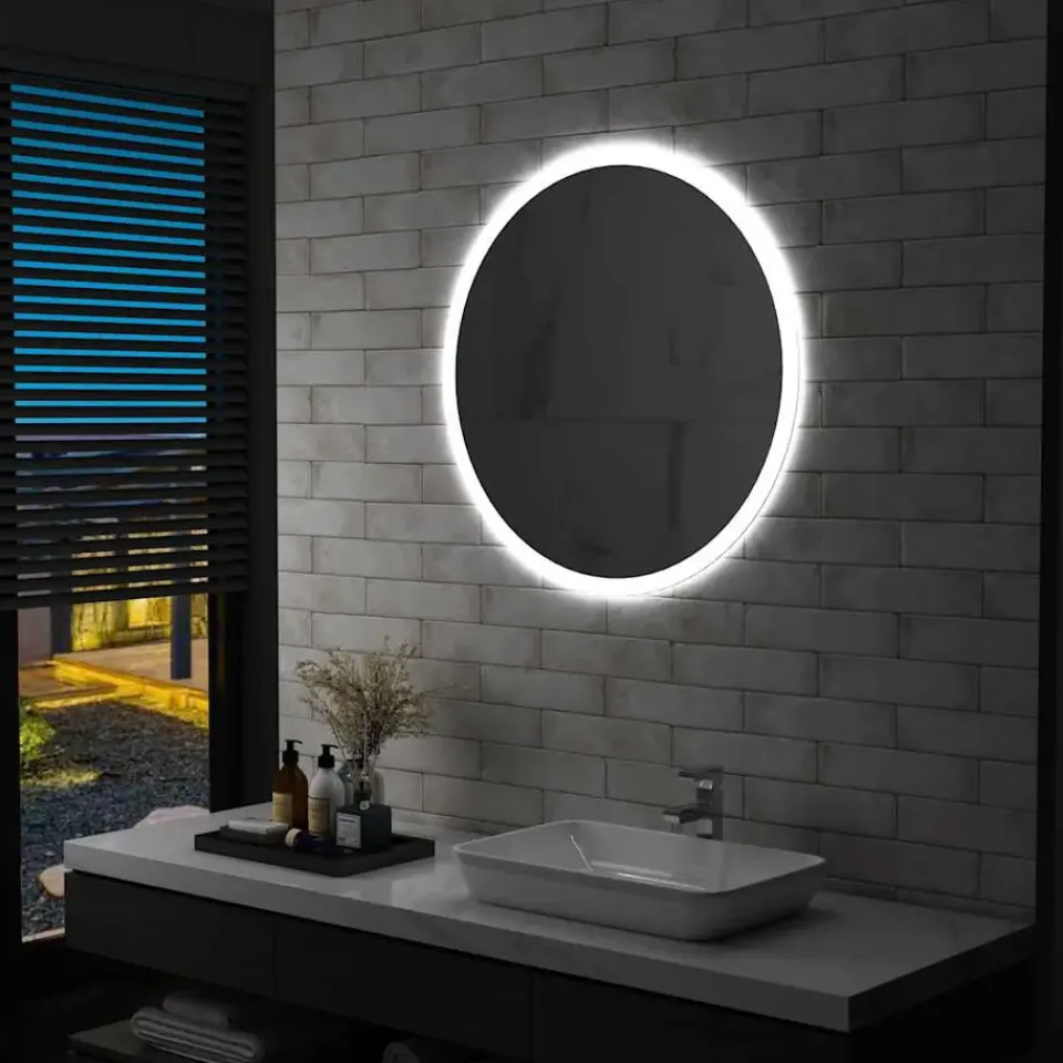 vidaXL - Badkamerspiegel - Zilver - Aluminium - 80 cm Best