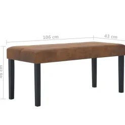 vidaXL - Bank - Bruin - Kunstleer New