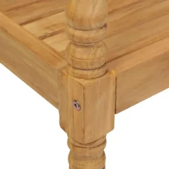 vidaXL - Bank Batavia met zwart kussen - Teakhout - 120x51.5x84 cm Discount