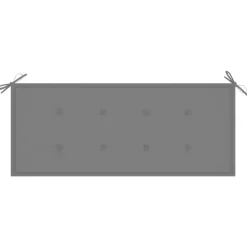 vidaXL - Bank Batavia met grijs kussen - Teakhout - 120x51.5x84 cm New
