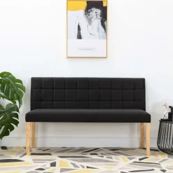 vidaXL - Bankje - Zwart - Fluweel Sale