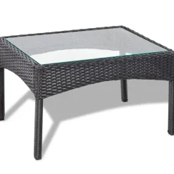 vidaXL - Bankset - Zwart - Poly rattan Discount